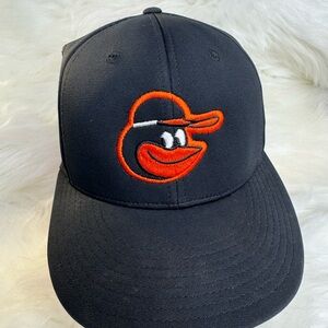 Classic Black and Orange Baseball Cap with Bird Logo